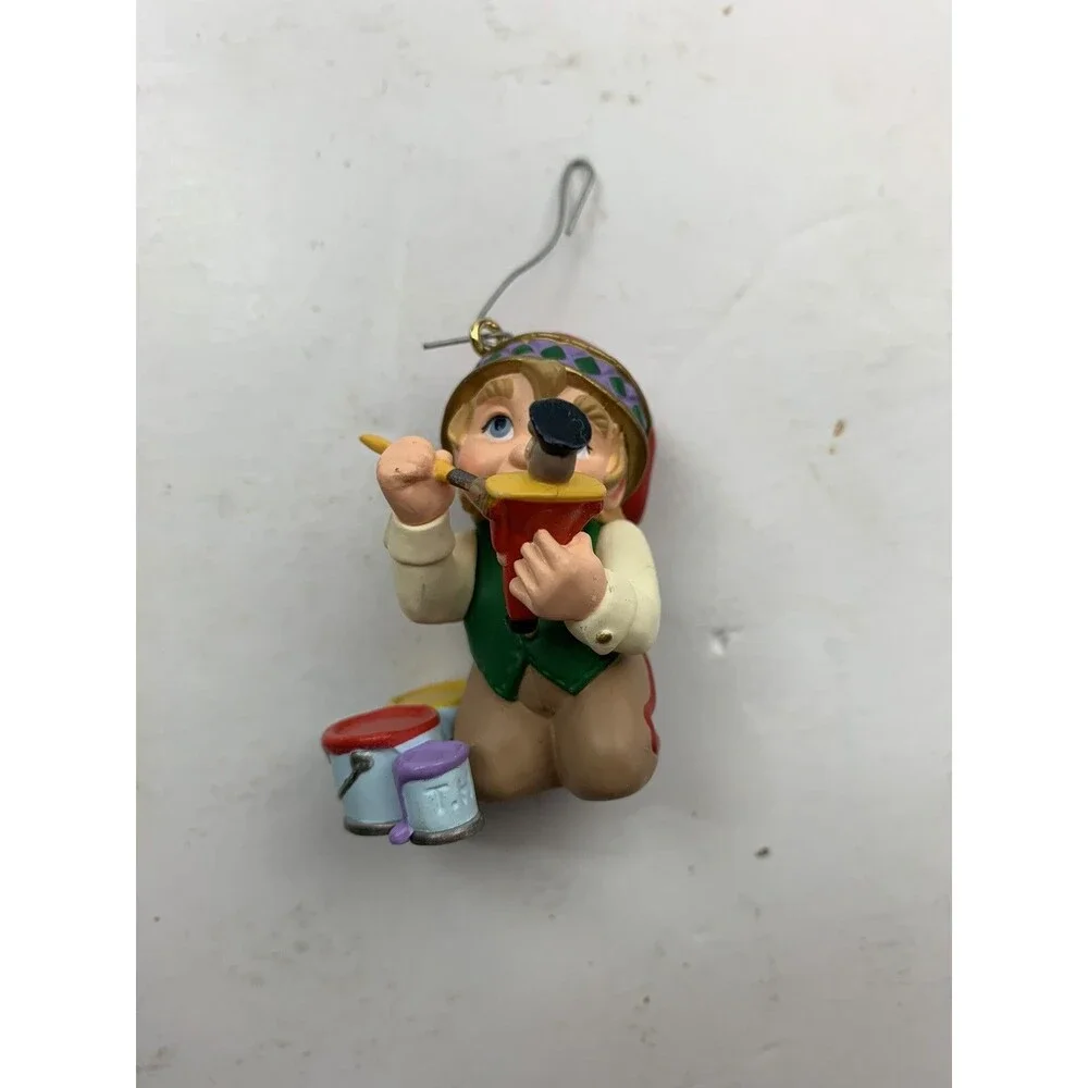 Hallmark Keepsake Arctic Artist Elf Painting Toy Soldier Ornament 1999